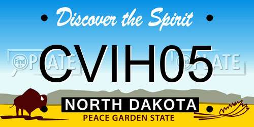 CVIH05 North Dakota License Plate
