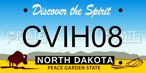 CVIH08 North Dakota License Plate