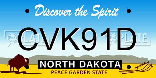 CVK91D North Dakota License Plate