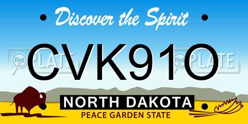 CVK91O North Dakota License Plate