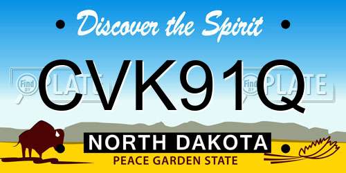 CVK91Q North Dakota License Plate
