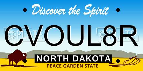CVOUL8R North Dakota License Plate