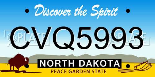 CVQ5993 North Dakota License Plate
