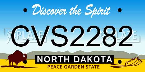 CVS2282 North Dakota License Plate