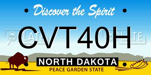 CVT40H North Dakota License Plate