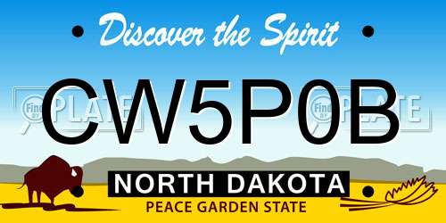 CW5P0B North Dakota License Plate