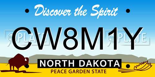 CW8M1Y North Dakota License Plate