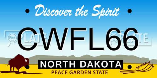 CWFL66 North Dakota License Plate