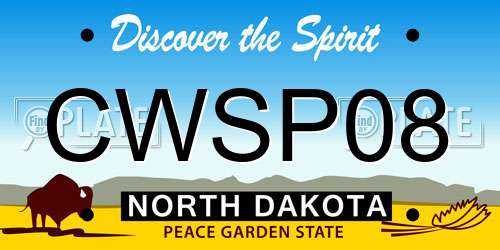 CWSP08 North Dakota License Plate