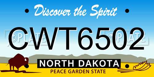 CWT6502 North Dakota License Plate