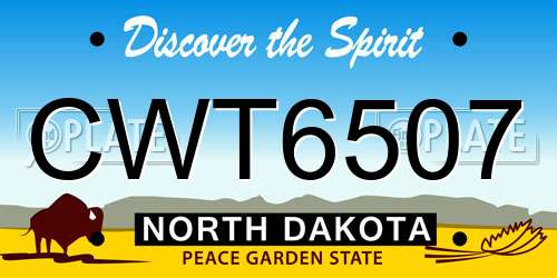 CWT6507 North Dakota License Plate