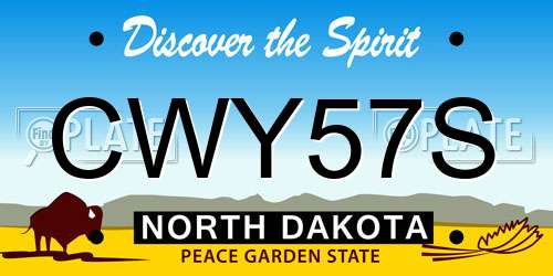 CWY57S North Dakota License Plate