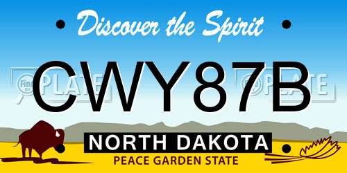 CWY87B North Dakota License Plate