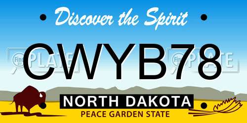 CWYB78 North Dakota License Plate