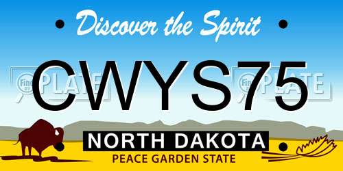 CWYS75 North Dakota License Plate
