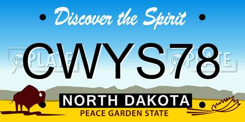 CWYS78 North Dakota License Plate