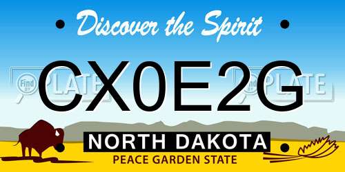 CX0E2G North Dakota License Plate