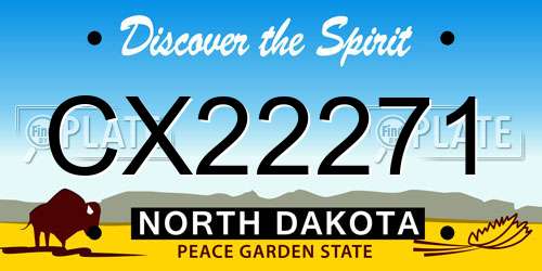 CX22271 North Dakota License Plate