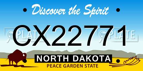 CX22771 North Dakota License Plate