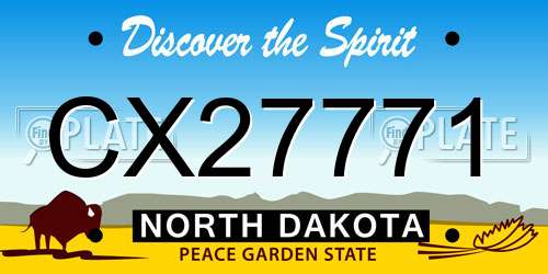 CX27771 North Dakota License Plate