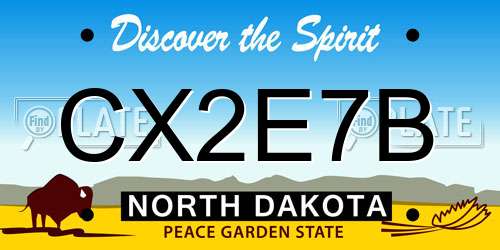 CX2E7B North Dakota License Plate