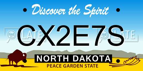 CX2E7S North Dakota License Plate