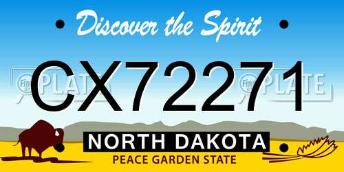 CX72271 North Dakota License Plate