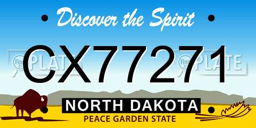 CX77271 North Dakota License Plate