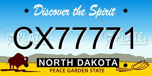 CX77771 North Dakota License Plate
