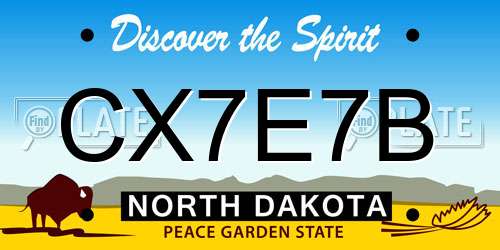CX7E7B North Dakota License Plate