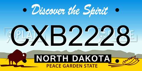 CXB2228 North Dakota License Plate