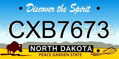 CXB7673 North Dakota License Plate