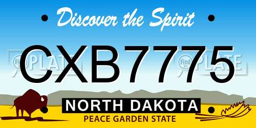 CXB7775 North Dakota License Plate