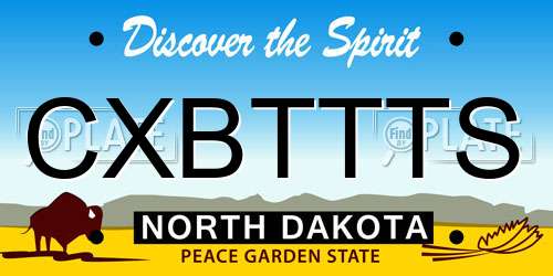 CXBTTTS North Dakota License Plate