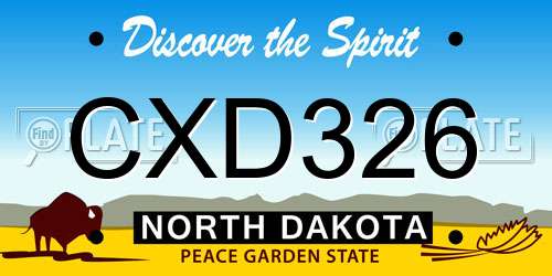 CXD326 North Dakota License Plate
