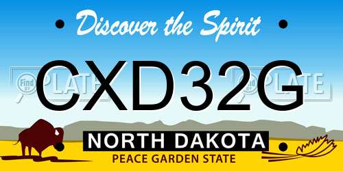 CXD32G North Dakota License Plate