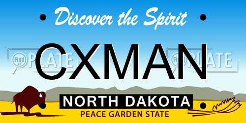 CXMAN North Dakota License Plate