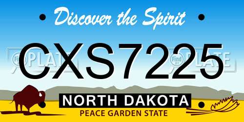 CXS7225 North Dakota License Plate