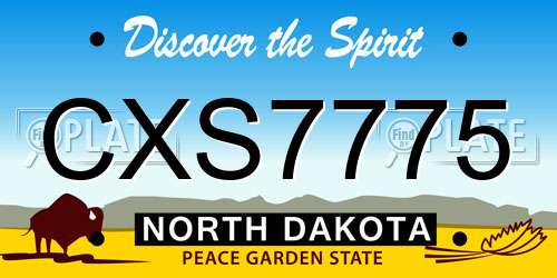 CXS7775 North Dakota License Plate