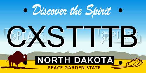 CXSTTTB North Dakota License Plate