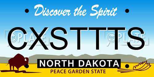 CXSTTTS North Dakota License Plate