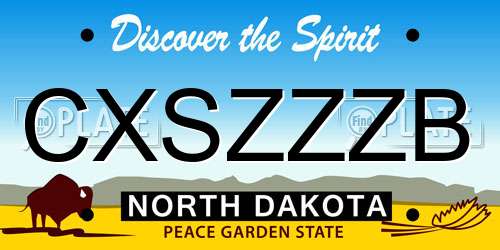 CXSZZZB North Dakota License Plate