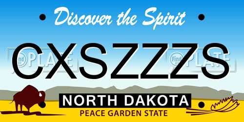 CXSZZZS North Dakota License Plate