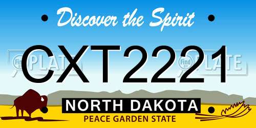 CXT2221 North Dakota License Plate