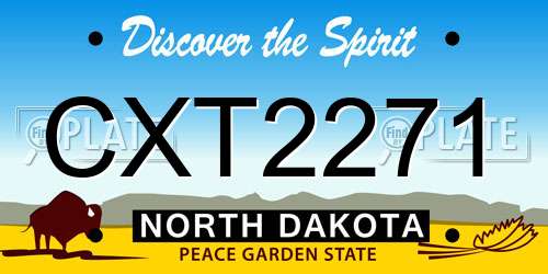 CXT2271 North Dakota License Plate