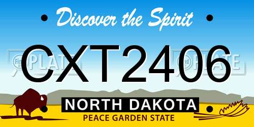 CXT2406 North Dakota License Plate
