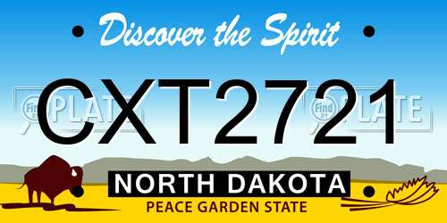 CXT2721 North Dakota License Plate
