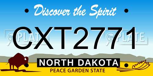 CXT2771 North Dakota License Plate