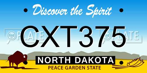 CXT375 North Dakota License Plate