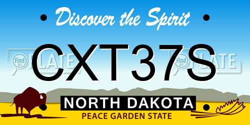 CXT37S North Dakota License Plate